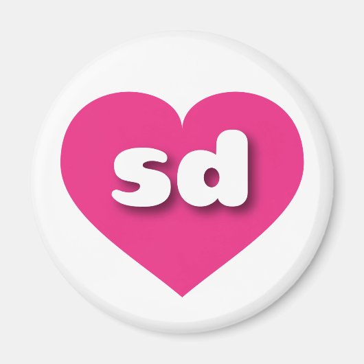 South Dakota - Hot-Pink-Herz - I Liebe sd Magnet (Vorne)