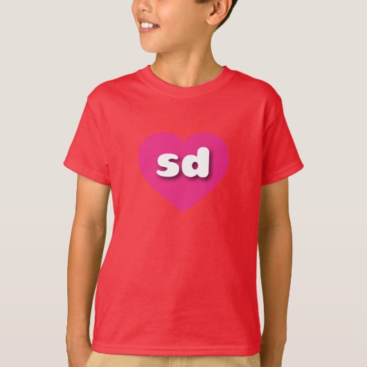 South Dakota - Hot-Pink-Herz - I Liebe sd T-Shirt (Vorderseite)