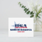 South Dakota in Rot, Weiß und Blau - Postkarte (Stehend Vorderseite)