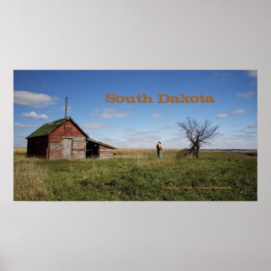 South Dakota Landschaftlich Cowboy Poster (Vorne)