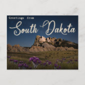 "South Dakota Landschaftliche Nacht mit ländlicher Postkarte (Vorderseite)