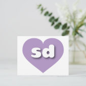 South Dakota lavender heart - I Liebe sd Postkarte (Stehend Vorderseite)