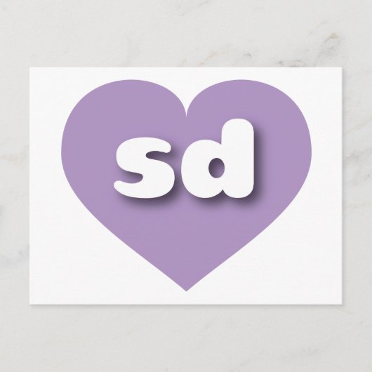 South Dakota lavender heart - I Liebe sd Postkarte (Vorderseite)