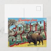 South Dakota Mount Rushmore Bison Postkarte (Vorne/Hinten)