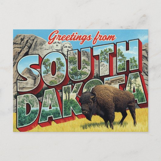 South Dakota Mount Rushmore Bison Postkarte (Vorderseite)