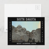 South Dakota Mount Rushmore Staat Postkarte (Vorne/Hinten)