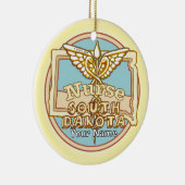 South Dakota Nurse Caduceus Keramik Ornament (Rechts)
