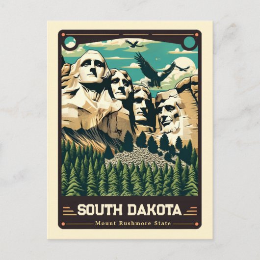 South Dakota | Patriotischer Geist Vintag Postkarte (Vorderseite)