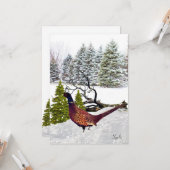 South Dakota Pheasant Christmas Flat Karte (Vorderseite/Rückseite Beispiel)