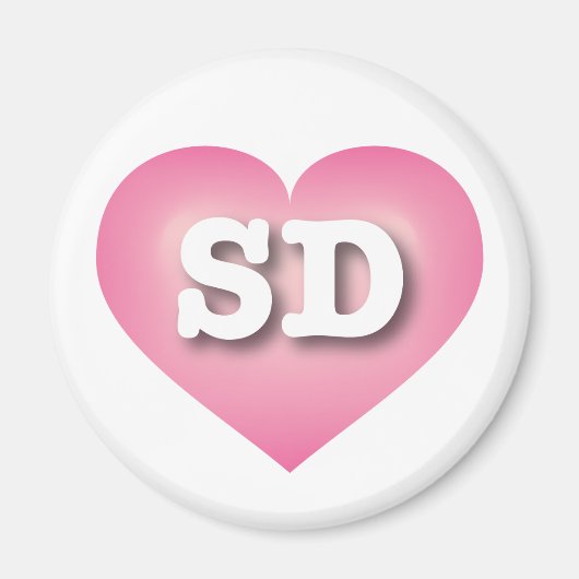 South Dakota Pink Fade Heart - I Liebe SD Magnet (Vorne)