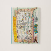 South Dakota Postcard Landkarte Jigsaw Puzzle (Vertikal)