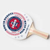 South Dakota Pride Circular Typografy Monogram Tischtennis Schläger (Seitenansicht)