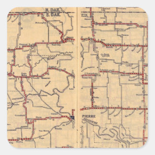 South Dakota Quadratischer Aufkleber
