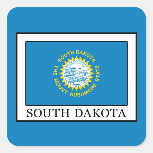 South Dakota Quadratischer Aufkleber (Vorderseite)