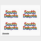 South Dakota Rainbow Text Stickers (Blatt)