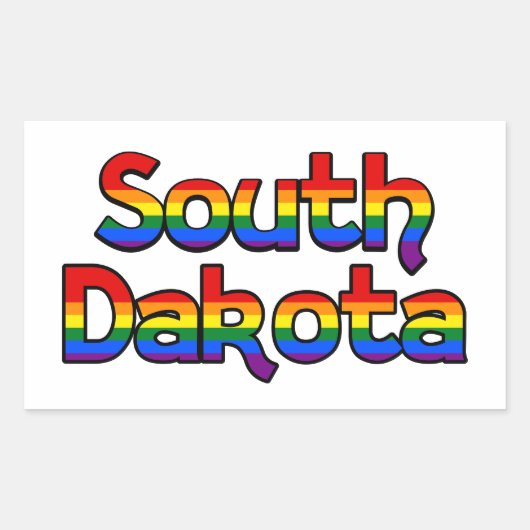 South Dakota Rainbow Text Stickers (Vorderseite)