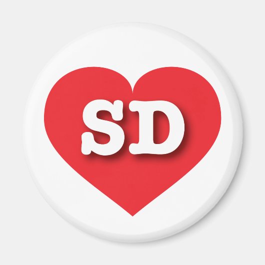 South Dakota Red Heart - I Liebe SD Magnet (Vorne)
