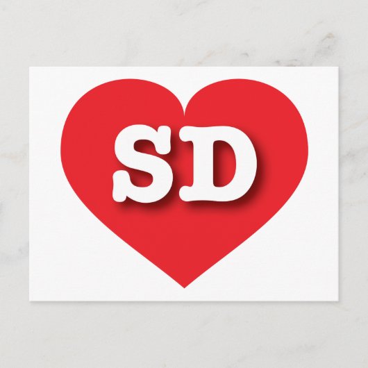 South Dakota Red Heart - I Liebe SD Postkarte (Vorderseite)