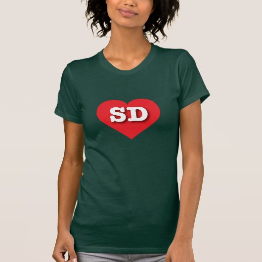 South Dakota Red Heart - I Liebe SD T-Shirt (Vorderseite)