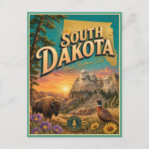 South Dakota Retro-Reise-Souvenir-Postkarte Postkarte