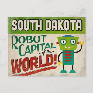 South Dakota Roboter - Lustige Vintage Postkarte