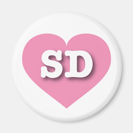 South Dakota - Rosa Herz - I Liebe SD Magnet (Vorne)