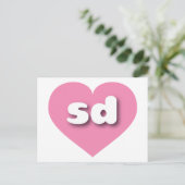 South Dakota - Rosa Herz - I Liebe sd Postkarte (Stehend Vorderseite)