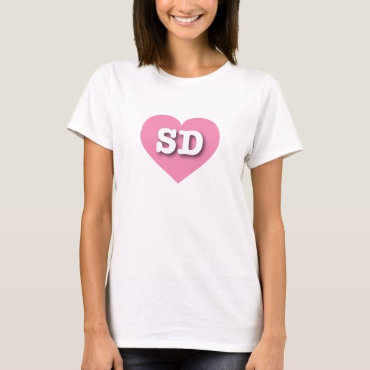 South Dakota - Rosa Herz - I Liebe SD T-Shirt (Vorderseite)