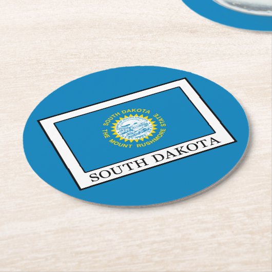 South Dakota Runder Pappuntersetzer (Angewinkelt)