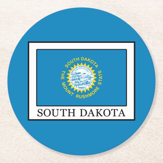 South Dakota Runder Pappuntersetzer (Vorderseite)