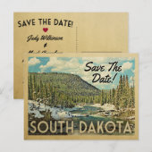 South Dakota Save the Date Mountain River Snow Ankündigungspostkarte (Vorne/Hinten)