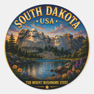 South Dakota Scenic Monument Reise 🟡 Runder Aufkleber