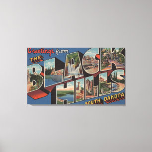 South Dakota - Schwarze Hügel - Große Buchstabensz Leinwanddruck