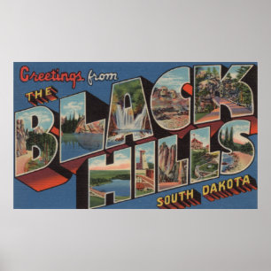 South Dakota - Schwarze Hügel - Große Buchstabensz Poster