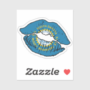 South Dakota South Dakotan Lipstick Liebe Flag Aufkleber