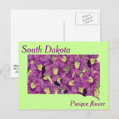 South Dakota Staat Blume Collage Map Postkarte (Vorne/Hinten)
