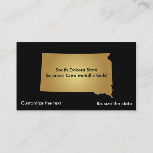 South Dakota Staat Business Card Metallic Gold Visitenkarte