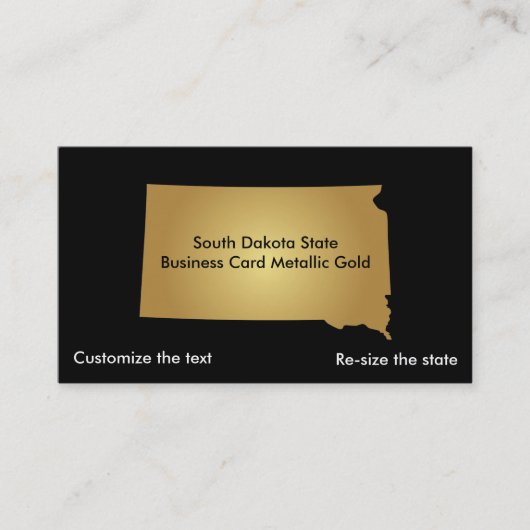 South Dakota Staat Business Card Metallic Gold Visitenkarte (Vorderseite)