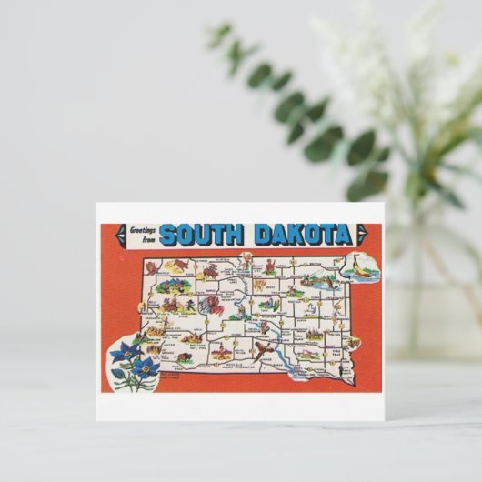 South Dakota Staat Karte (Stehend Vorderseite)