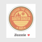 South Dakota Staat - SD Adventure Awars Aufkleber (Blatt)