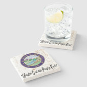 South Dakota Staat Siegel und Motto - Stone Unters Steinuntersetzer (Seitenansicht)