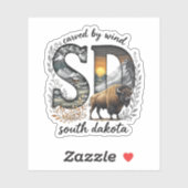 South Dakota State Aufkleber | Bison Wilderness Ar (Blatt)