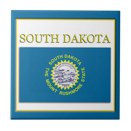 South Dakota State Flag Design Tile Fliese (Vorderseite)