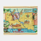 South Dakota State Postkarten-Wurf Fleecedecke (Vorderseite (Horizontal))