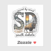South Dakota State Sticker | Bison Wilderness Art (Blatt)