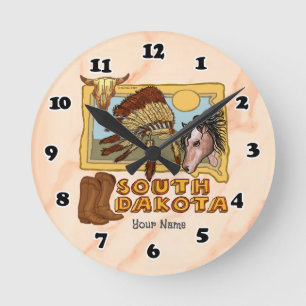 South Dakota-Uhr Runde Wanduhr