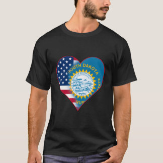 South Dakota und Aeric eine Flag Fusion gemischt T-Shirt