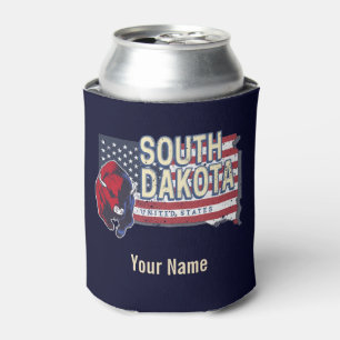 South Dakota United Staaten Retro Staat Map Vintag Dosenkühler