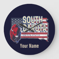 South Dakota United Staaten Retro Staat Map Vintag