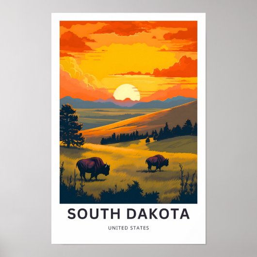 South Dakota United Staaten Travel Print Poster (Vorne)